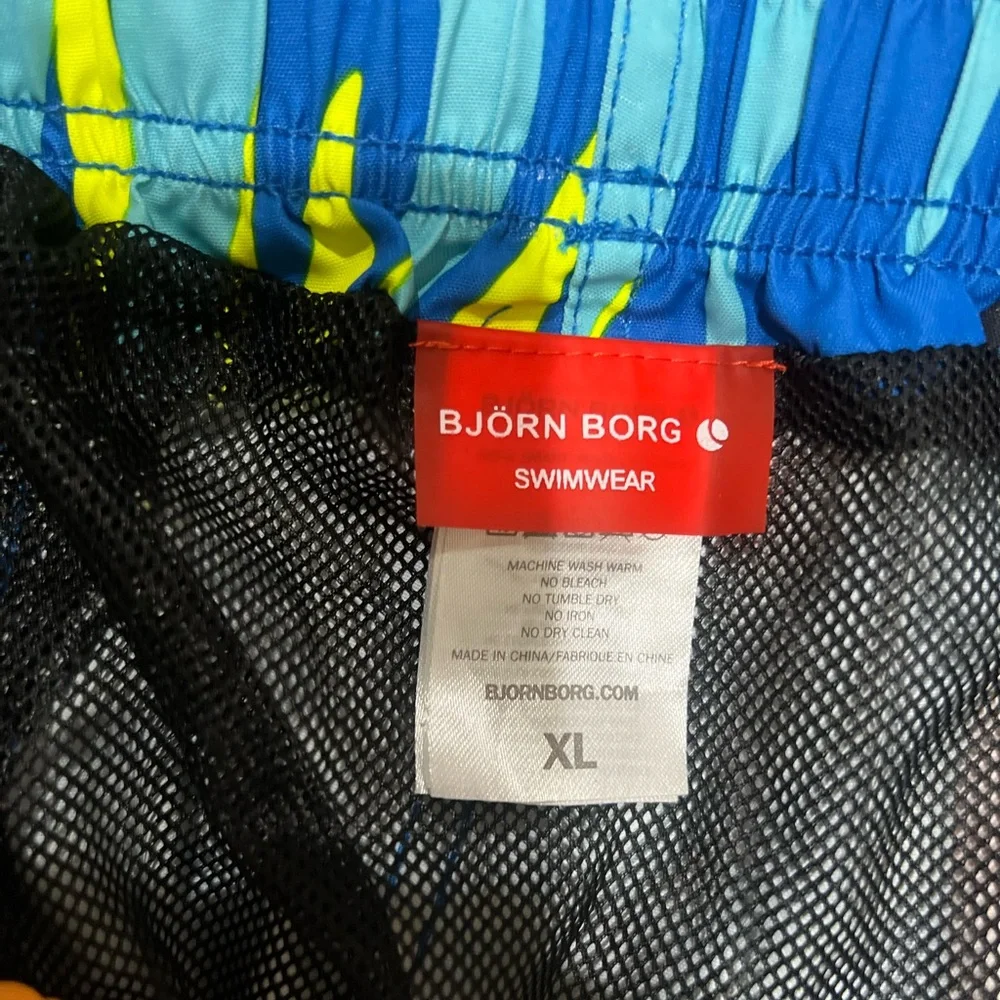 Bjorn Borg Palm Print Colorful Men's Swim Surf Board‎ Pool Shorts Pockets XL